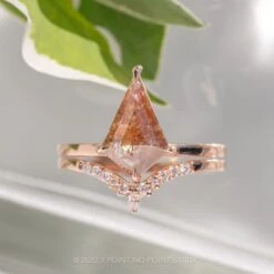 White Diamond Wedding Band, Robin Setting, 14K Rose Gold -Point No Point Studio Store 20230908 SFS0083