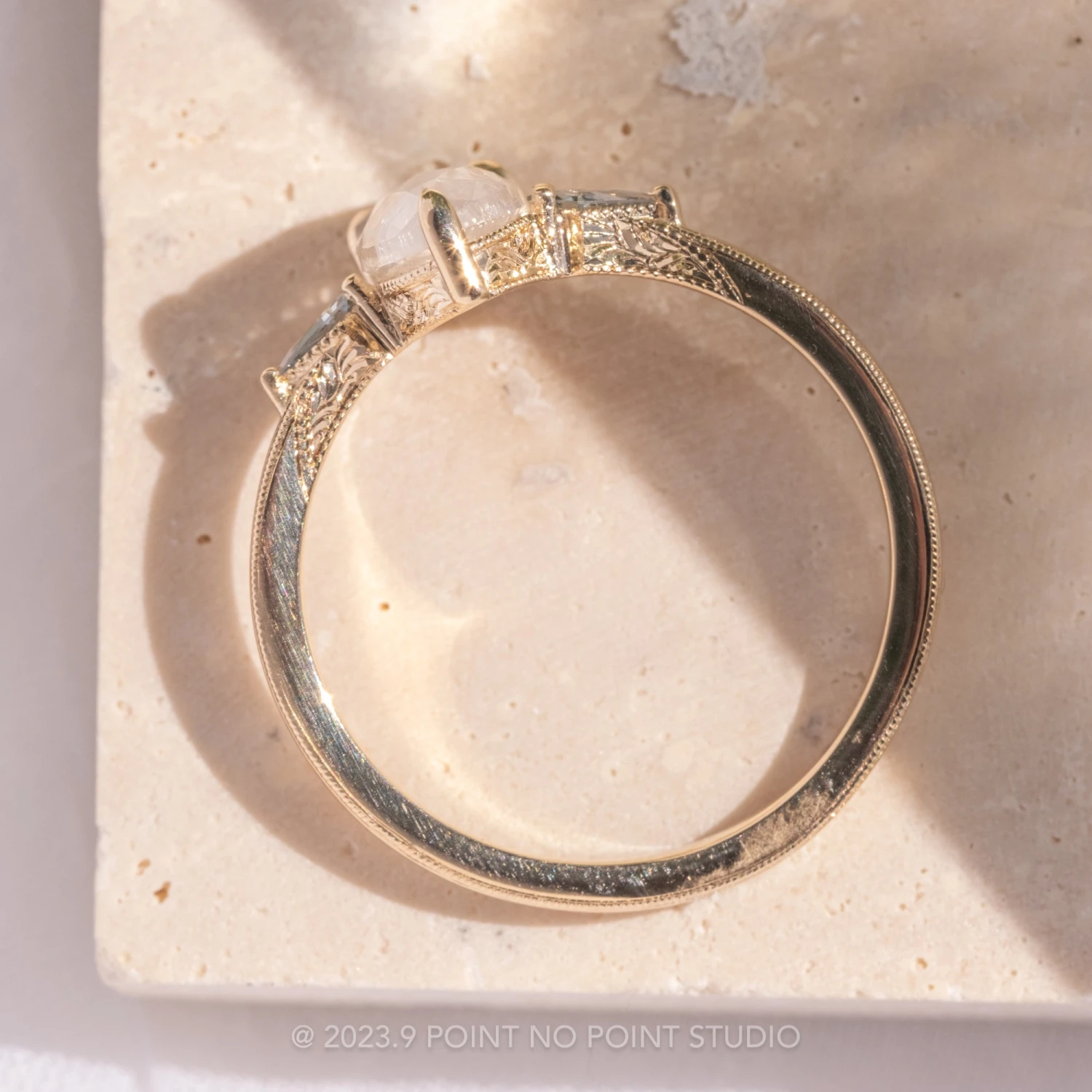 1.44 Carat Icy White Pear Diamond Engagement Ring, Vintage Zoe Setting, 14K Yellow Gold 4 1.44 Carat Icy White Pear Diamond Engagement Ring, Vintage Zoe Setting, 14K Yellow Gold - Image 4