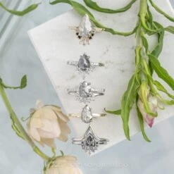 1.61 Carat Salt And Pepper Pear Diamond Engagement Ring, Jules Setting, 14k White Gold 8 1.61 Carat Salt And Pepper Pear Diamond Engagement Ring, Jules Setting, 14k White Gold -Point No Point Studio Store 20230928 SFS0077 ea02dd44 625c 41f1 916a 28e9f90ce65f