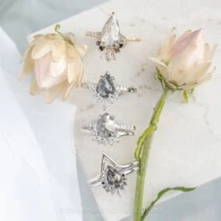 1.61 Carat Salt And Pepper Pear Diamond Engagement Ring, Jules Setting, 14k White Gold 9 1.61 Carat Salt And Pepper Pear Diamond Engagement Ring, Jules Setting, 14k White Gold -Point No Point Studio Store 20230928 SFS0078 b9cc0125 33d7 4433 8be0 8458e3fe8018