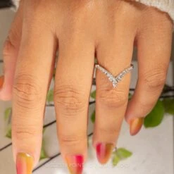 All White Diamond Marquise Wedding Band, Willa Setting, 14K White Gold