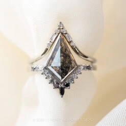 1.71 Carat Black Speckled Kite Diamond Engagement Ring, Bezel Ombre Avaline Setting, Platinum -Point No Point Studio Store 20231110 SFS0087 e7d7422b b2ba 4873 ae92 509650560fd8