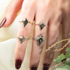 3.18 Carat Black Speckled Kite Diamond Engagement Ring, Charlize Setting, 14k Yellow Gold 9 3.18 Carat Black Speckled Kite Diamond Engagement Ring, Charlize Setting, 14k Yellow Gold -Point No Point Studio Store 20231110 SFS0110 1 e9bc4216 155f 4845 b730 0c94c7a6c740