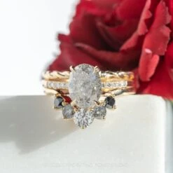 Round Diamond Wedding Band, Ombre Large Catherine Setting, 14k Yellow Gold 14 Round Diamond Wedding Band, Ombre Large Catherine Setting, 14k Yellow Gold -Point No Point Studio Store 20231117 SFS0093