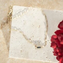 .04ct Salt And Pepper Baguette Diamond Bracelet, 14k Yellow Gold 10 .04ct Salt And Pepper Baguette Diamond Bracelet, 14k Yellow Gold -Point No Point Studio Store 20231117 SFS0122