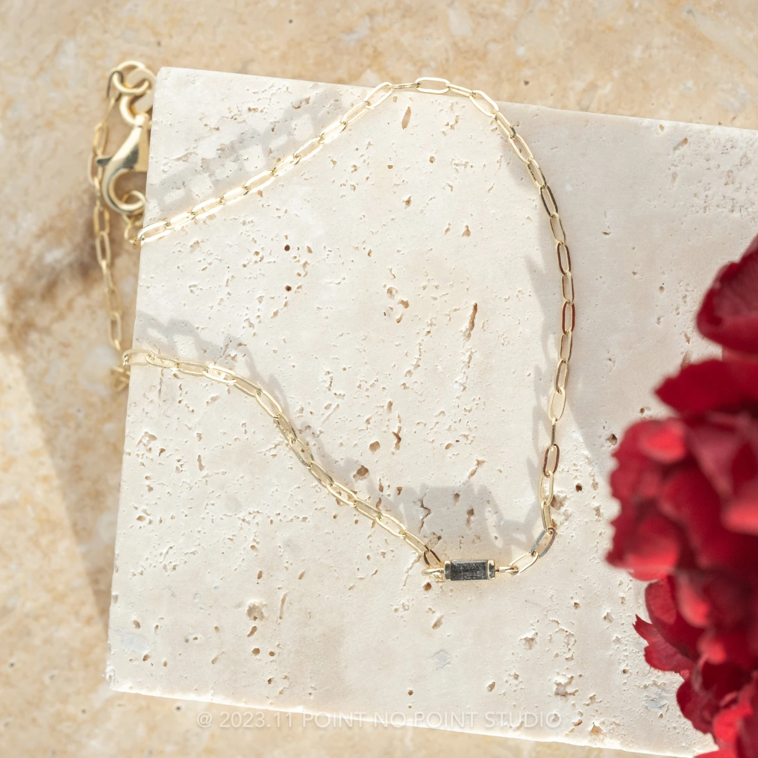 .04ct Salt And Pepper Baguette Diamond Bracelet, 14k Yellow Gold 3 .04ct Salt And Pepper Baguette Diamond Bracelet, 14k Yellow Gold - Image 3