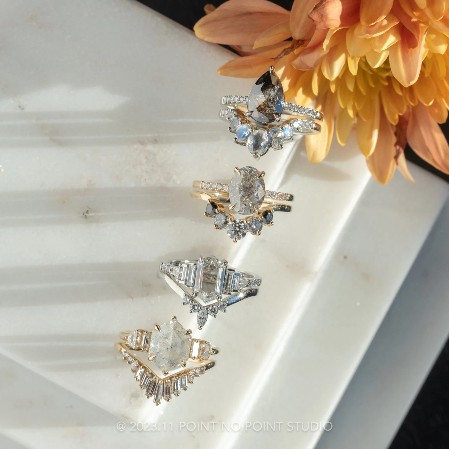 1.60 Carat Clear Hexagon Diamond Engagement Ring, Betty Setting, Platinum 5 1.60 Carat Clear Hexagon Diamond Engagement Ring, Betty Setting, Platinum - Image 5