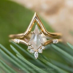 .98 Carat Icy White Kite Diamond Engagement Ring, Flora Setting, 14k Yellow Gold -Point No Point Studio Store 20231121 SFS0046 b8666acf 6a27 400e 9e64 1e79a4593603