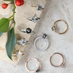 .98 Carat Icy White Kite Diamond Engagement Ring, Flora Setting, 14k Yellow Gold -Point No Point Studio Store 20231121 SFS0061 a3fcb2c1 1c42 4031 a066 6a4ffb265575