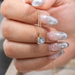 1.09 Carat Canadian Salt And Pepper Diamond Necklace, 14k Yellow Gold -Point No Point Studio Store 20231121 SFS0076