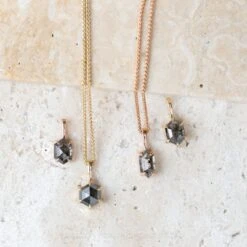 .70 Carat Black Hexagon Diamond Necklace, 14K Rose Gold 6 .70 Carat Black Hexagon Diamond Necklace, 14K Rose Gold -Point No Point Studio Store 20231121 SFS0079 9d9b96f2 6da7 482e aec4 4f75da4a4543