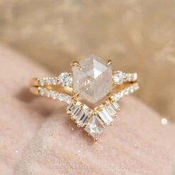 1.46 Carat Icy Salt And Pepper Hexagon Diamond Engagement Ring, Eliza Setting, 14K Yellow Gold 9 1.46 Carat Icy Salt And Pepper Hexagon Diamond Engagement Ring, Eliza Setting, 14K Yellow Gold -Point No Point Studio Store 20231201 SFS0155 b9ac1e5a 3710 48d5 aff3 78ad72a78dd6