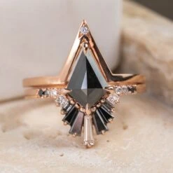 2.04 Carat Black Kite Diamond Engagement Ring, Ombre Wren Setting, 14k Rose Gold 8 2.04 Carat Black Kite Diamond Engagement Ring, Ombre Wren Setting, 14k Rose Gold -Point No Point Studio Store 20240105 SFS0076