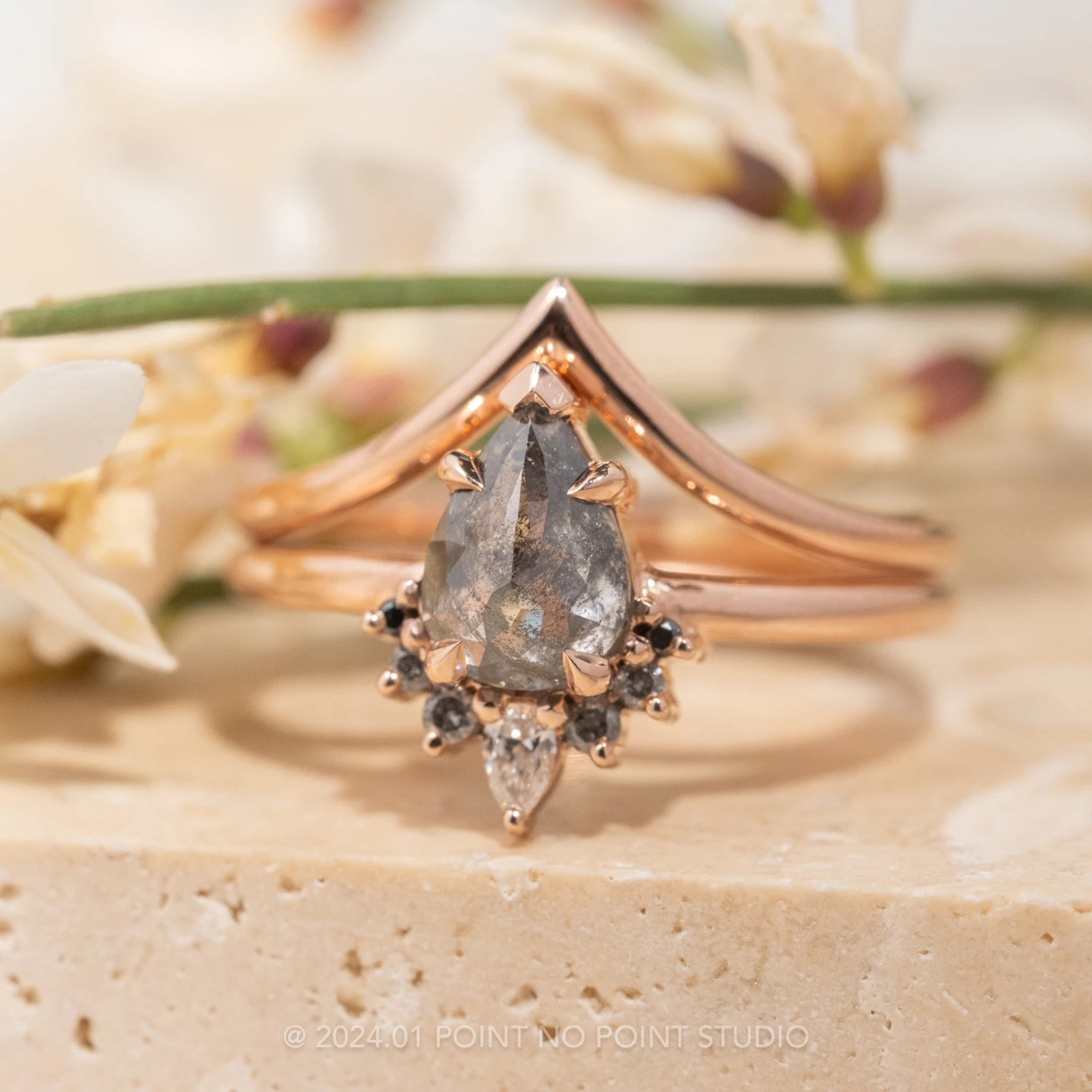 Vivian Wedding Band, 14k Rose Gold 5 Vivian Wedding Band, 14k Rose Gold - Image 5