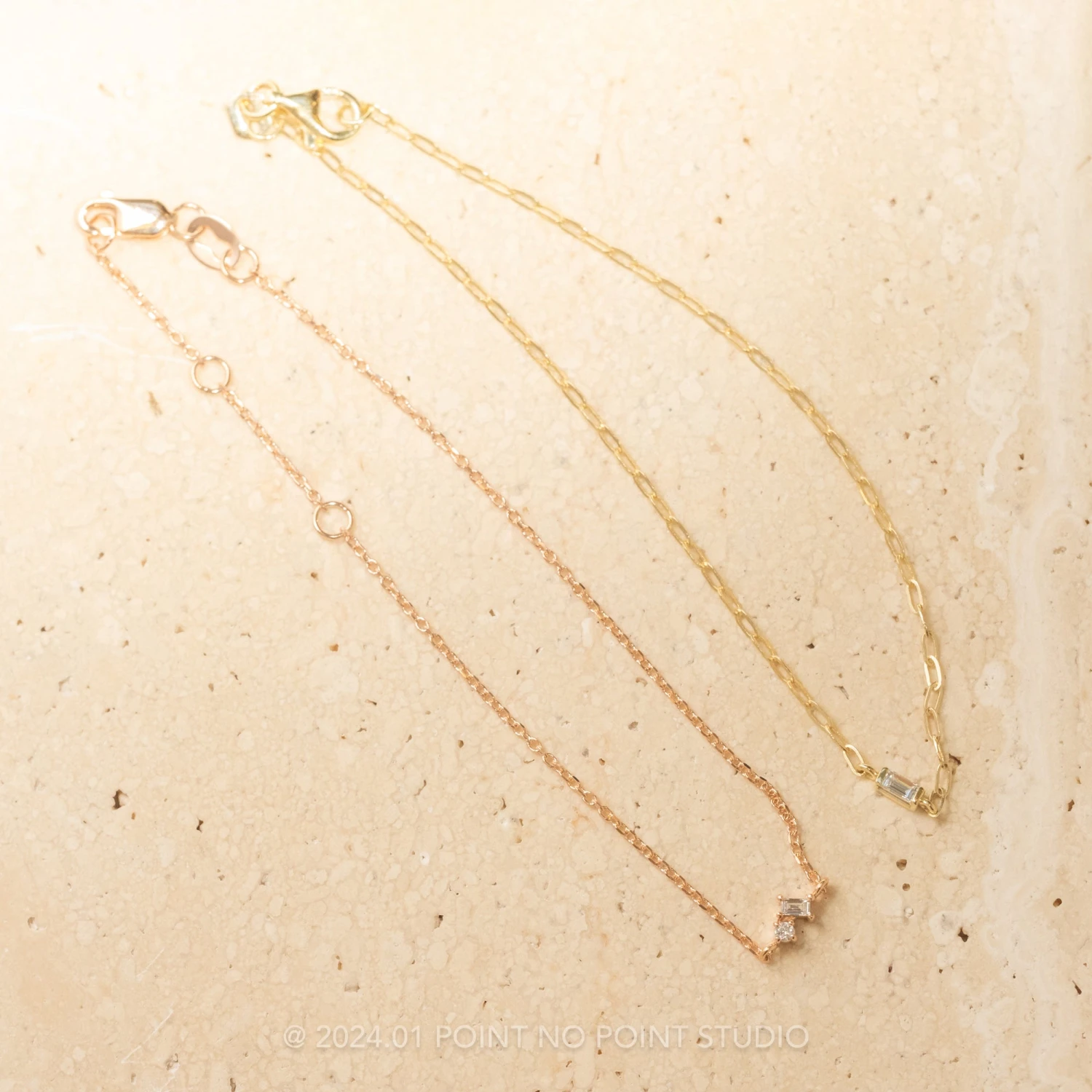 .05tcw White Diamond Bracelet, 14k Rose Gold 3 .05tcw White Diamond Bracelet, 14k Rose Gold - Image 3