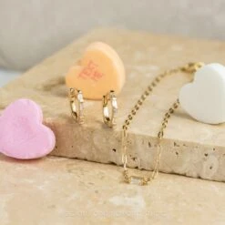 Baguette Diamond Huggie Hoops, 14k Yellow Gold Earrings -Point No Point Studio Store 20240119 SFS0080