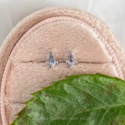 Lab-Grown Kite Alexandrite Studs, 14k White Gold Earrings 9 Lab-Grown Kite Alexandrite Studs, 14k White Gold Earrings -Point No Point Studio Store 20240119 SFS0099