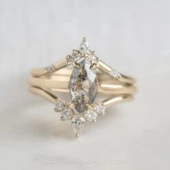 Diamond Wedding Band, Cassiopeia Setting, 14k Yellow Gold -Point No Point Studio Store 20240202 SFS0066 1