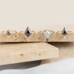 1.23 Carat Black Speckled Kite Diamond Engagement Ring, Avaline Setting, 14K Yellow Gold 10 1.23 Carat Black Speckled Kite Diamond Engagement Ring, Avaline Setting, 14K Yellow Gold -Point No Point Studio Store 20240202 SFS0116 ad0f73c0 cfe1 4da7 b87e 40648879f405