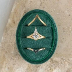 Kite Moissanite Engagement Ring, Split Shank Engraved Jane Setting, 14K Yellow Gold 7 Kite Moissanite Engagement Ring, Split Shank Engraved Jane Setting, 14K Yellow Gold -Point No Point Studio Store 20240229 SFS0063