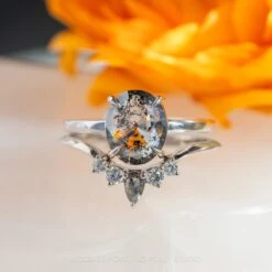 1.86 Carat Black Speckled Oval Diamond Engagement Ring, Jane Setting, Platinum -Point No Point Studio Store 20240314 SFS0093 b329bb4d 2bf5 4595 9424 b5f11ec39aa0