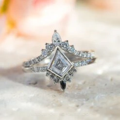 Extra Diamond Cassiopeia Wedding Band, 14k White Gold -Point No Point Studio Store 20240314 SFS0097