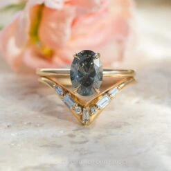 1.51 Carat Fancy Grey Oval Diamond Engagement Ring, Basket Jane Setting, 14K Yellow Gold 10 1.51 Carat Fancy Grey Oval Diamond Engagement Ring, Basket Jane Setting, 14K Yellow Gold -Point No Point Studio Store 20240314 SFS0114