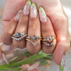 .76 Carat Salt And Pepper Pear Diamond Engagement Ring, Apollo Setting, 14k Yellow Gold 8 .76 Carat Salt And Pepper Pear Diamond Engagement Ring, Apollo Setting, 14k Yellow Gold -Point No Point Studio Store 20240314 SFS0130