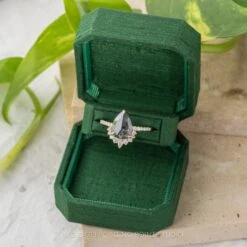 3.64 Carat Salt And Pepper Pear Diamond Engagement Ring, Avaline Setting, 14K Yellow Gold -Point No Point Studio Store 20240328 SFS0083 b0e7ad47 99e6 41f4 8551 bc325fa72924