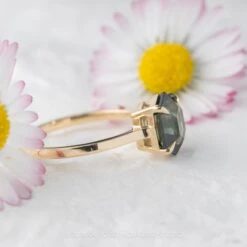 3.04 Carat Hexagon Sapphire Engagement Ring, Lark Setting, 14k Yellow Gold 10 3.04 Carat Hexagon Sapphire Engagement Ring, Lark Setting, 14k Yellow Gold -Point No Point Studio Store 20240412 SFS0098