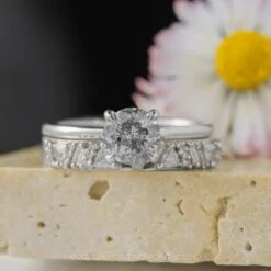 Diamond Wedding Cuff, Stardust Setting,14K White Gold -Point No Point Studio Store 20240412 SFS0110 3a18e0eb ff1b 4120 9361 a4adf526cd9a