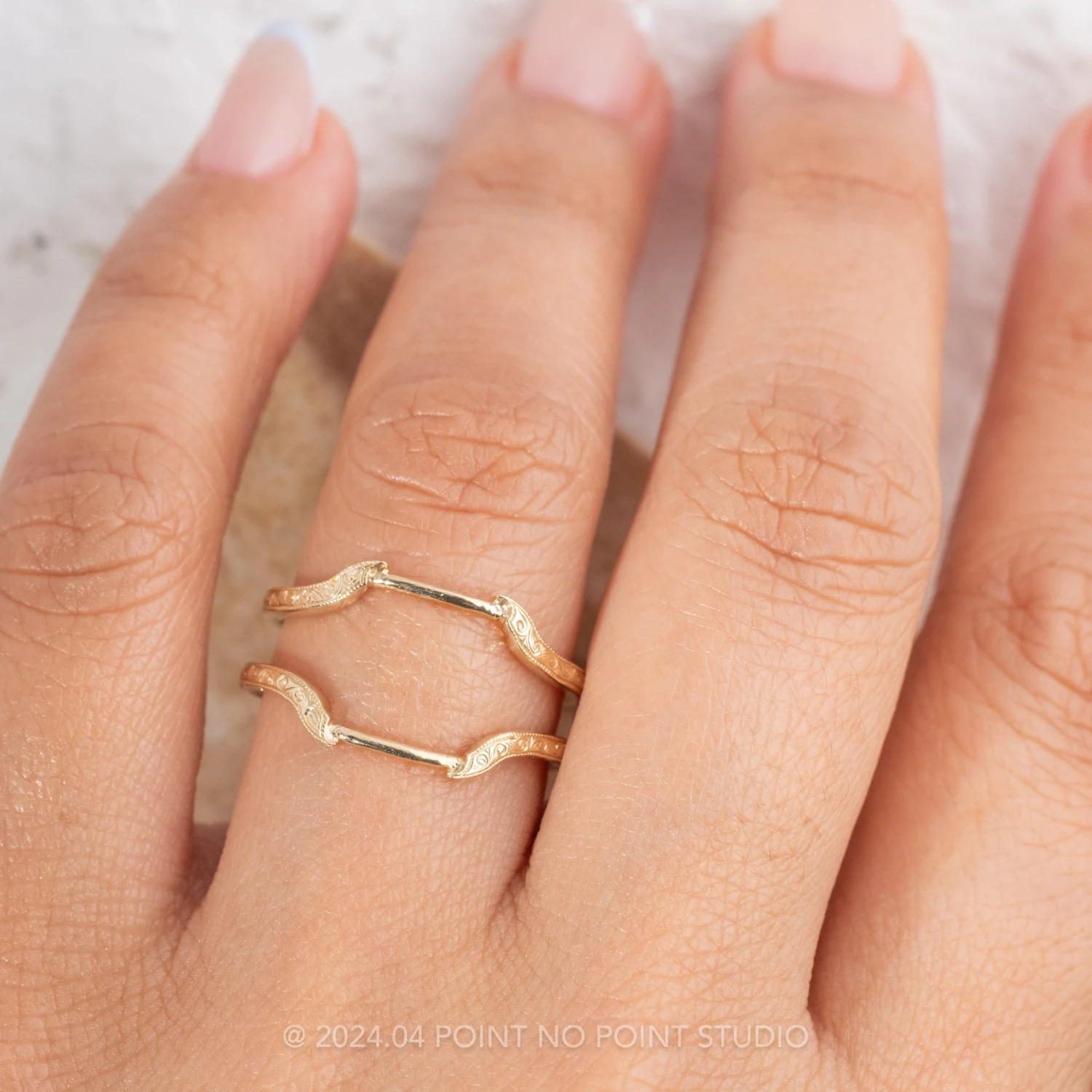 Vintage Wedding Ring Cuff Jacket, 14k Yellow Gold 2 Vintage Wedding Ring Cuff Jacket, 14k Yellow Gold - Image 2