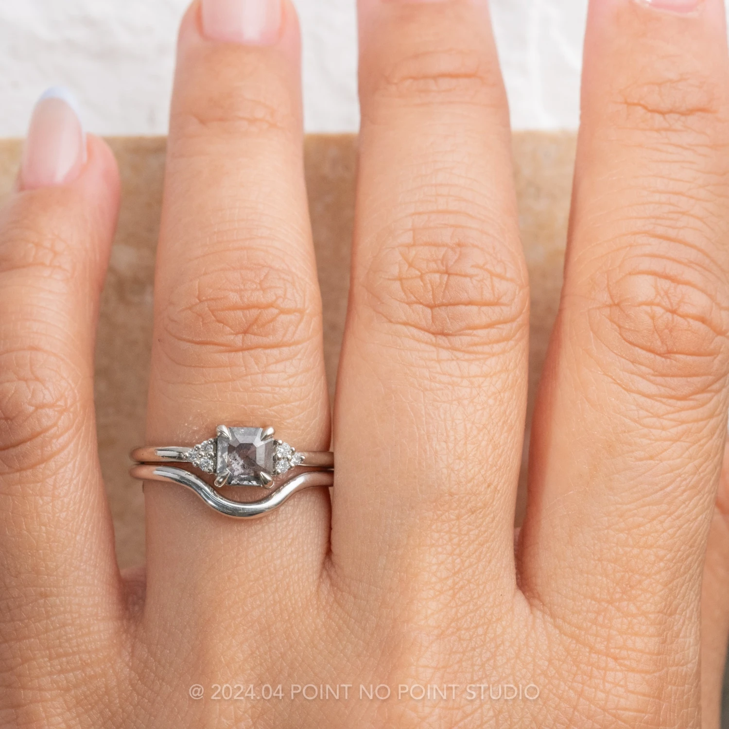 Classic Contour Wedding Band, 14K White Gold 2 Classic Contour Wedding Band, 14K White Gold - Image 2