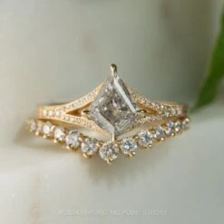 1.42 Carat Canadian Salt And Pepper Kite Diamond Engagement Ring, Engraved River Setting, 14k Yellow Gold 9 1.42 Carat Canadian Salt And Pepper Kite Diamond Engagement Ring, Engraved River Setting, 14k Yellow Gold -Point No Point Studio Store 20240426 SFS0045