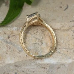 1.42 Carat Canadian Salt And Pepper Kite Diamond Engagement Ring, Engraved River Setting, 14k Yellow Gold 10 1.42 Carat Canadian Salt And Pepper Kite Diamond Engagement Ring, Engraved River Setting, 14k Yellow Gold -Point No Point Studio Store 20240426 SFS0047