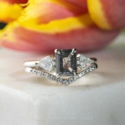 1.58 Carat Fancy Grey Emerald Shaped Diamond Engagement Ring, Zoe Setting, Platinum 8 1.58 Carat Fancy Grey Emerald Shaped Diamond Engagement Ring, Zoe Setting, Platinum -Point No Point Studio Store 20240426 SFS0052