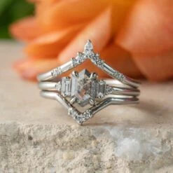 Triple Diamond Wedding Band, Quinn Setting, 14K White Gold -Point No Point Studio Store 20240426 SFS0054 2675b9bb 4cd5 44f0 97ad 6f97587938a8