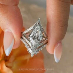 Extra Diamond Wren Wedding Band, 14k White Gold -Point No Point Studio Store 20240426 SFS0074