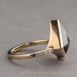 2.50 Carat Black Kite Diamond Engagement Ring, Bezel Ombre Jules Setting, 14K Yellow Gold -Point No Point Studio Store 20240613 SFS0032