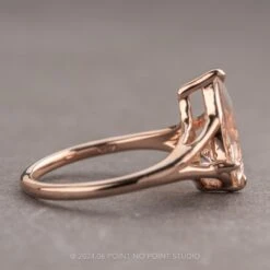 1.02 Carat Kite Morganite Engagement Ring, Split Shank Jane Setting, 14K Rose Gold -Point No Point Studio Store 20240613 SFS0055