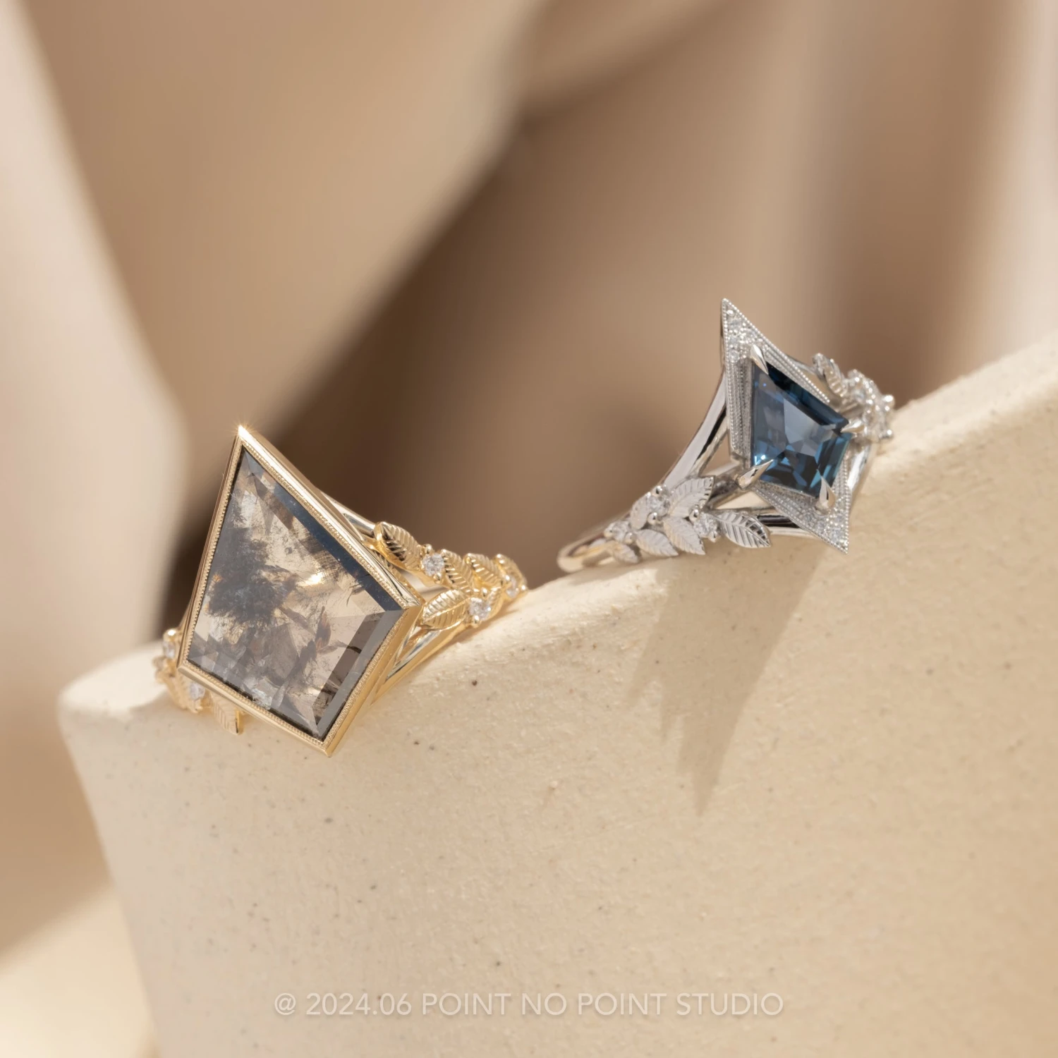 1.10 Carat Blue Kite Sapphire And Diamond Engagement Ring, Thistle Setting, Platinum 2 1.10 Carat Blue Kite Sapphire And Diamond Engagement Ring, Thistle Setting, Platinum - Image 2