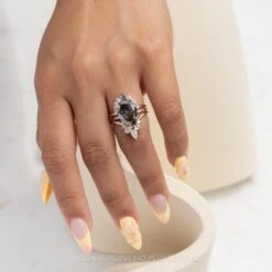 Icy White Diamond Wedding Ring, Flora Setting, 14K Rose Gold -Point No Point Studio Store 20240618 SFS0031 ddbe171c 05bd 46d0 996e 11be89cb102b