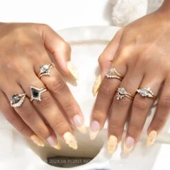 3.37 Carat Green Kite Sapphire And Diamond Engagement Ring, Avaline Setting, 14k Yellow Gold 8 3.37 Carat Green Kite Sapphire And Diamond Engagement Ring, Avaline Setting, 14k Yellow Gold -Point No Point Studio Store 20240618 SFS0032 bbe64c16 98fd 49aa a060 fb34f0bcecb1