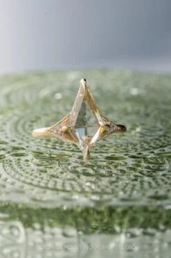 1.25 Carat Clear Kite Diamond Engagement Ring, Aela Setting, 14K Yellow Gold 7 1.25 Carat Clear Kite Diamond Engagement Ring, Aela Setting, 14K Yellow Gold -Point No Point Studio Store 20240626 SFS0076