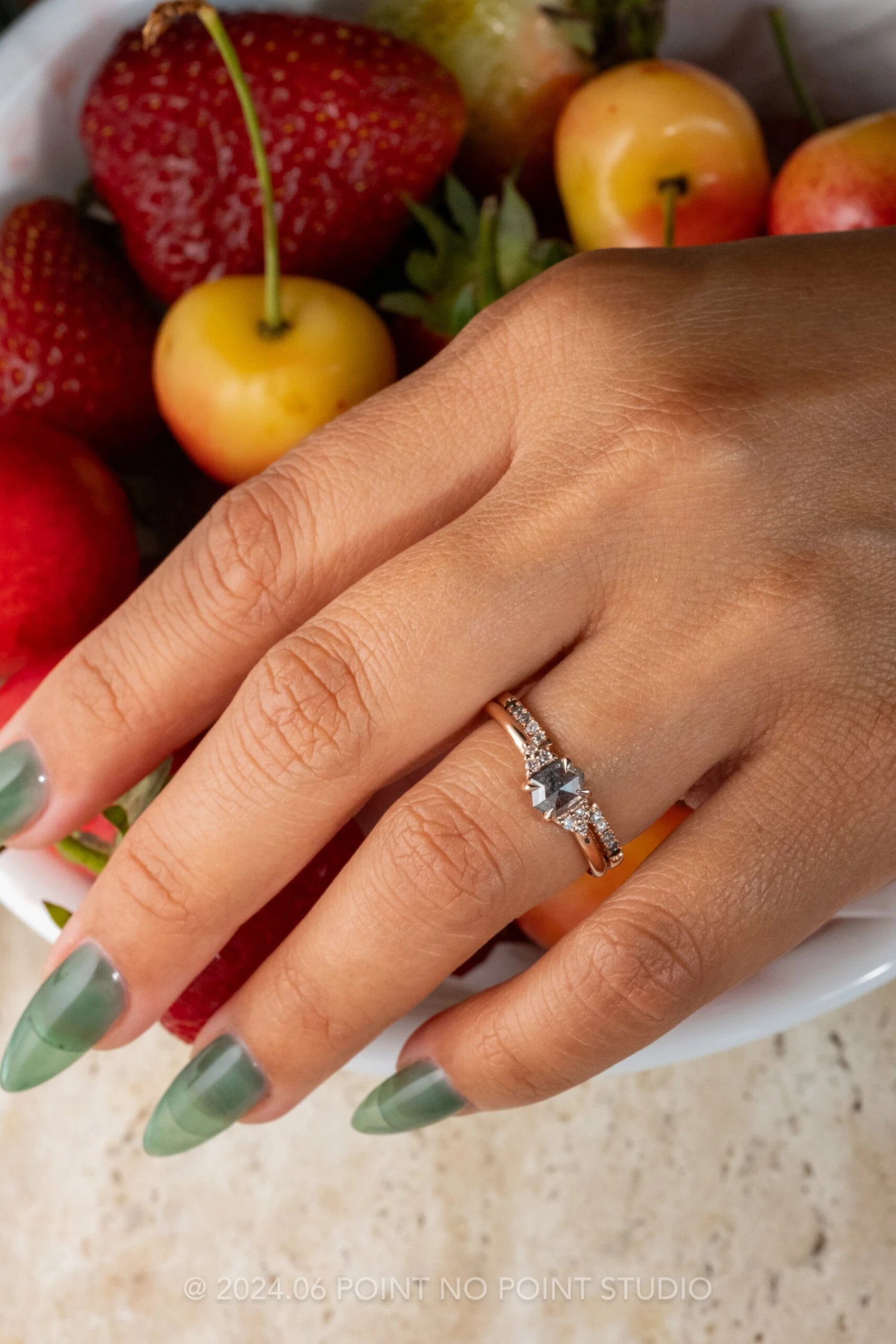 5 Ombre Diamond Harper Cuff, 14K Rose Gold 2 5 Ombre Diamond Harper Cuff, 14K Rose Gold - Image 2