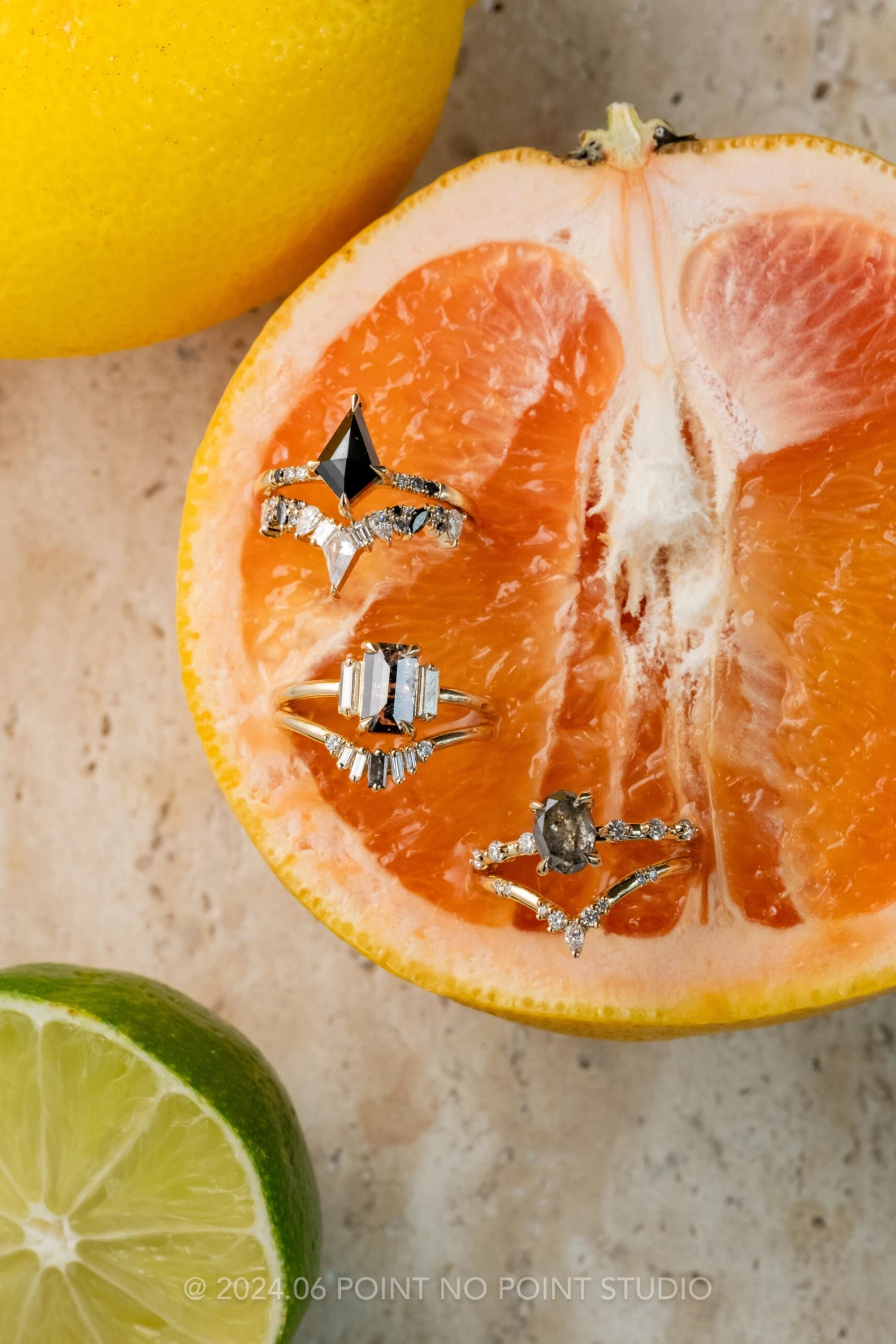 1.25 Carat Black Speckled Oval Diamond Engagement Ring, Nova Setting, 14K Yellow Gold 3 1.25 Carat Black Speckled Oval Diamond Engagement Ring, Nova Setting, 14K Yellow Gold - Image 3