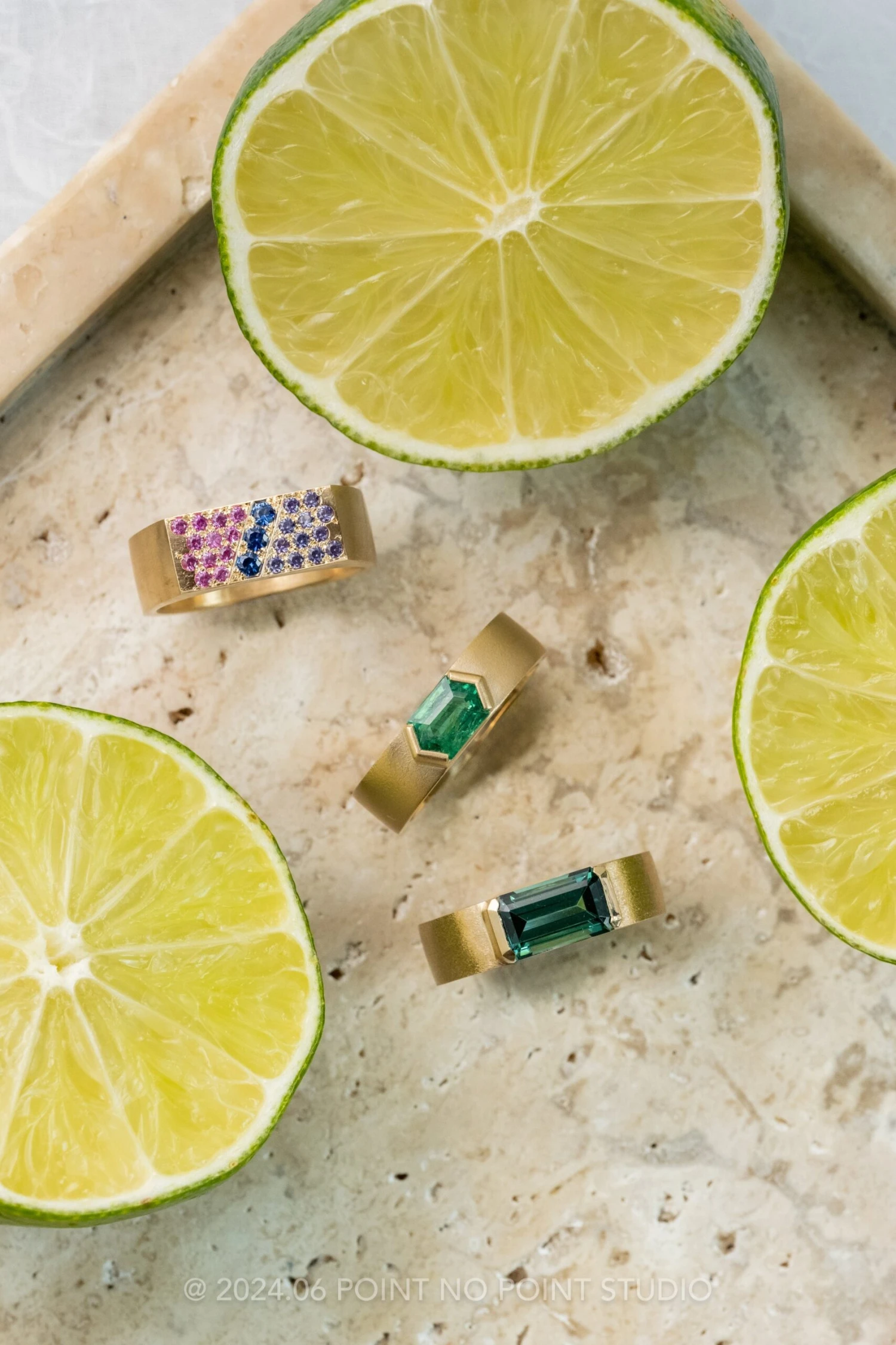 Hexagon Emerald Engagement Ring, Cepheus Setting, 14K Yellow Gold 2 Hexagon Emerald Engagement Ring, Cepheus Setting, 14K Yellow Gold - Image 2