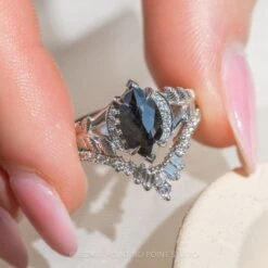 Extra Diamond Wren Wedding Band, 14k White Gold -Point No Point Studio Store 20240725 SFS0058