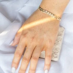 7mm Curb, 8" Chain Bracelet, 14k Yellow Gold 5 7mm Curb, 8" Chain Bracelet, 14k Yellow Gold -Point No Point Studio Store 20240808 SFS0066