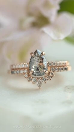 Diamond Contour Wedding Band, Medium Ombre Emma Setting, 14K Rose Gold 10 Diamond Contour Wedding Band, Medium Ombre Emma Setting, 14K Rose Gold -Point No Point Studio Store 20240905 SFS0010